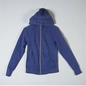 Lululemon Scuba Full Zip Hoodie Jacket Women's 6 Solid Blue Long Sleeve Active